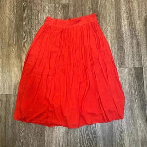 Womens Comme Toi Red Pleated Skirt - M
